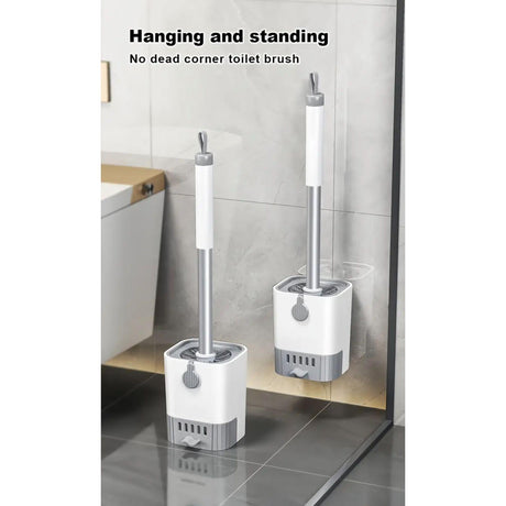 Wall Mounted Long Handle Toilet Cleaning Brush Flexible No Dead Corner Toilet Bowl Cleaner