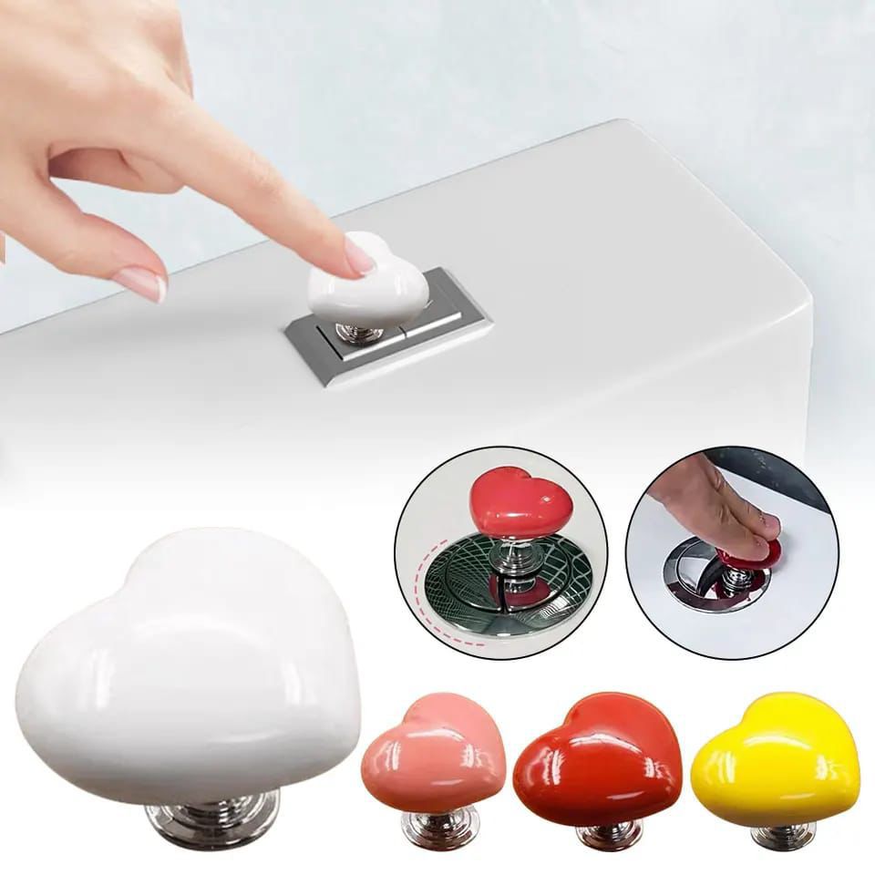 Furaha Finds Heart Shape Toilet Presser  Stylish and Functional Toilet Handle Press for Bathroom Decor