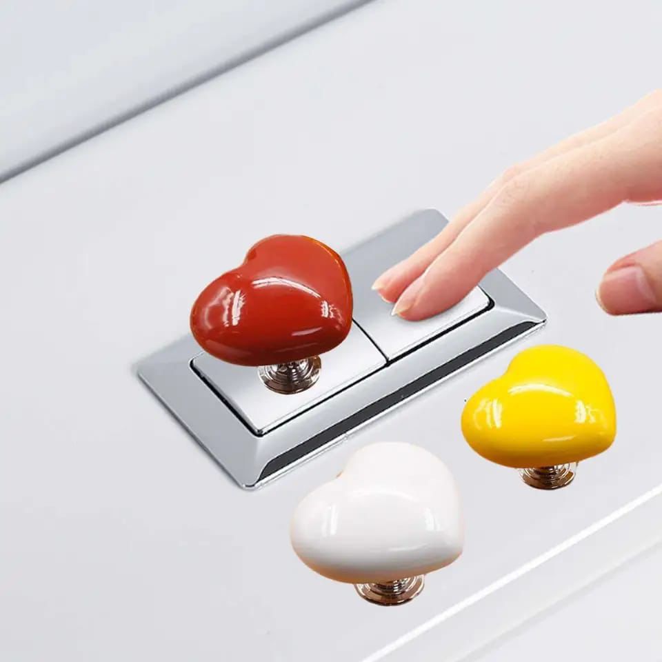 Furaha Finds Heart Shape Toilet Presser  Stylish and Functional Toilet Handle Press for Bathroom Decor