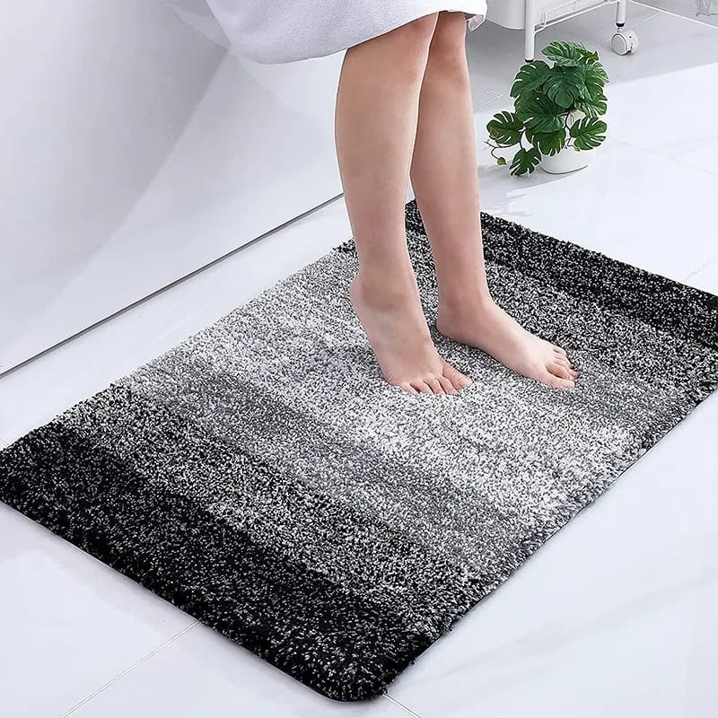 Thick Plush NonSlip Bathroom Rug Water Absorbent Soft Microfiber Shaggy Bath Mat, Machine Washable, 50x80cm Several Design Patterns Available