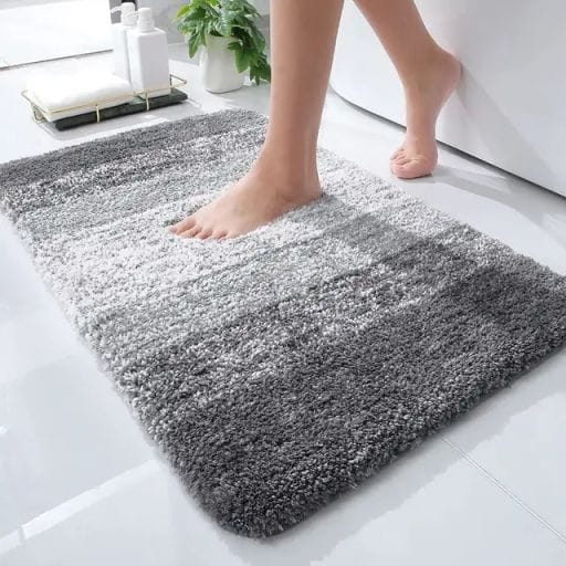 Thick Plush NonSlip Bathroom Rug Water Absorbent Soft Microfiber Shaggy Bath Mat, Machine Washable, 50x80cm Several Design Patterns Available