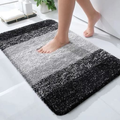 Thick Plush NonSlip Bathroom Rug Water Absorbent Soft Microfiber Shaggy Bath Mat, Machine Washable, 50x80cm Several Design Patterns Available
