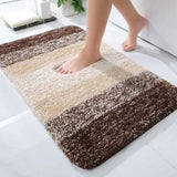 Thick Plush NonSlip Bathroom Rug Water Absorbent Soft Microfiber Shaggy Bath Mat, Machine Washable, 50x80cm Several Design Patterns Available