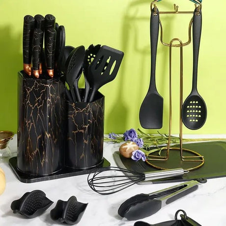 25pcs Silicone Spoons | Available in Marble Black, Marble White, and Marble Pink- Furaha Finds Kenya
