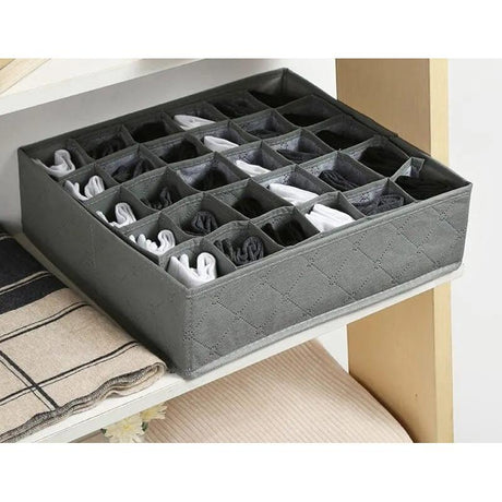 30 Grid Innerwear Storage Organizer Foldable Non Woven Fabric Cabinet Drawer Divider for Underwear Socks Ties & More- Furaha Finds Kenya