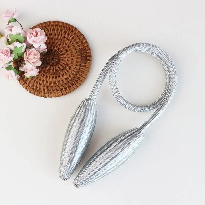 Fashionable Curtain Buckle Tie Down with Diamond Decor Minimalist Curtain Holder Gold & Grey