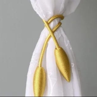 Fashionable Curtain Buckle Tie Down with Diamond Decor Minimalist Curtain Holder Gold & Grey