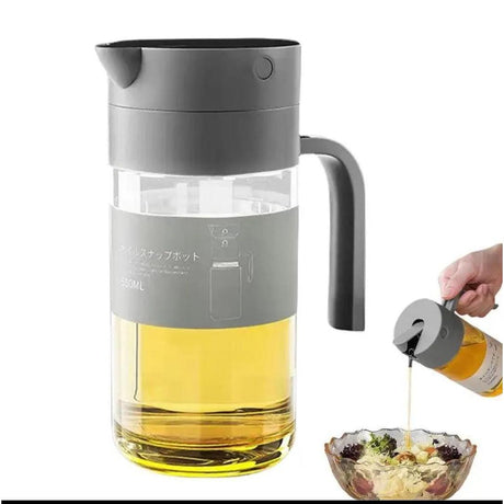 Automatic Oil Jar 550ml, Off white & Grey, No Drip Design for Easy Dispensing- Furaha Finds Kenya