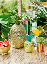 Pineapple Ceramic Cannister with Green Leaf 16x17x12cm, Decorative Storage Jar