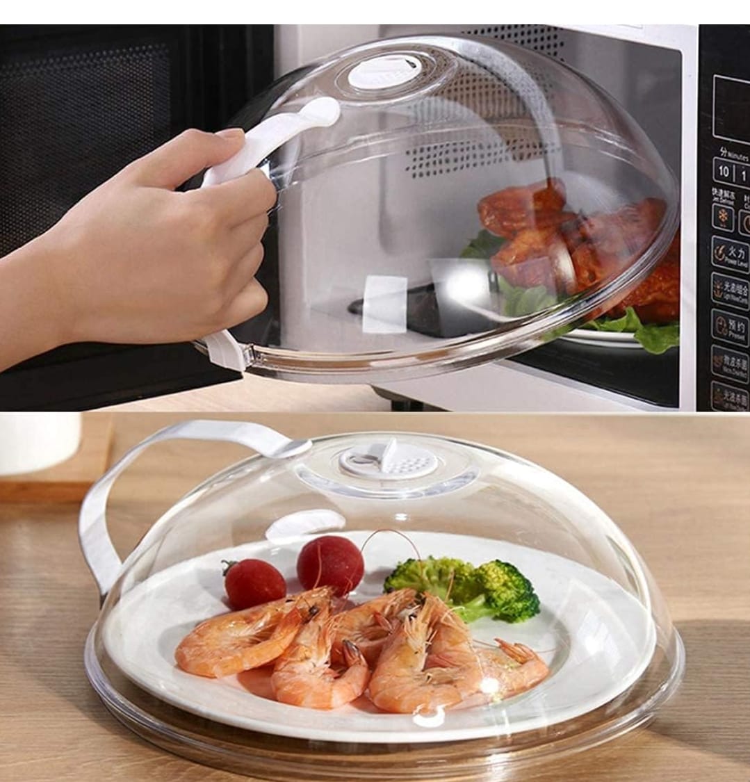 Heavy Duty Microwave Food Cover with Handle | BPA-Free, Microwave & Oven Safe Protector Lid | Easy Clean Kitchen Accessory