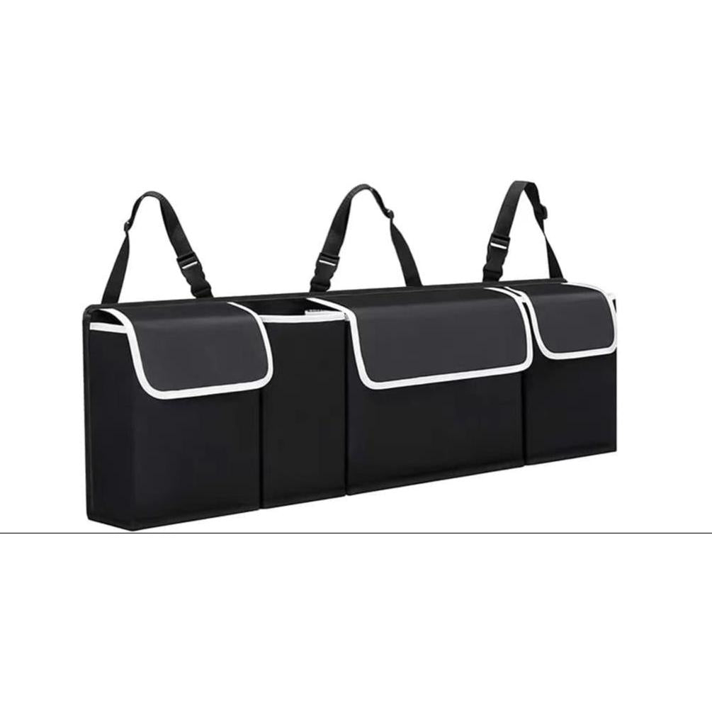 Car Trunk Organizer Adjustable Back Seat Hanging Storage Box Foldable Multi Use High Capacity (90cm x 25cm x 12cm)