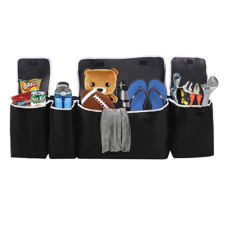 Car Trunk Organizer Adjustable Back Seat Hanging Storage Box Foldable Multi Use High Capacity (90cm x 25cm x 12cm)
