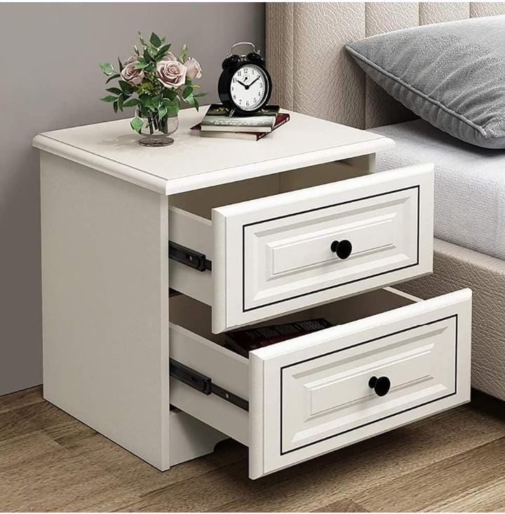 Furaha Finds Nordic Luxury Double Drawer Bedside Cabinet