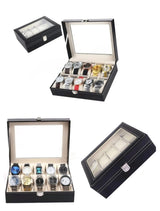 Furaha Finds 10 Slot Watch Organizer Storage Box  Vintage display case for watch collection, holds 10 watches securely.