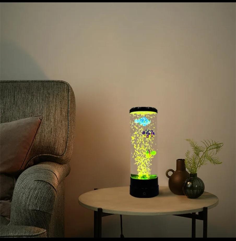 LED Bubble Fish Lamp  2.5L Multi Color Changing Aquarium Night Lights.