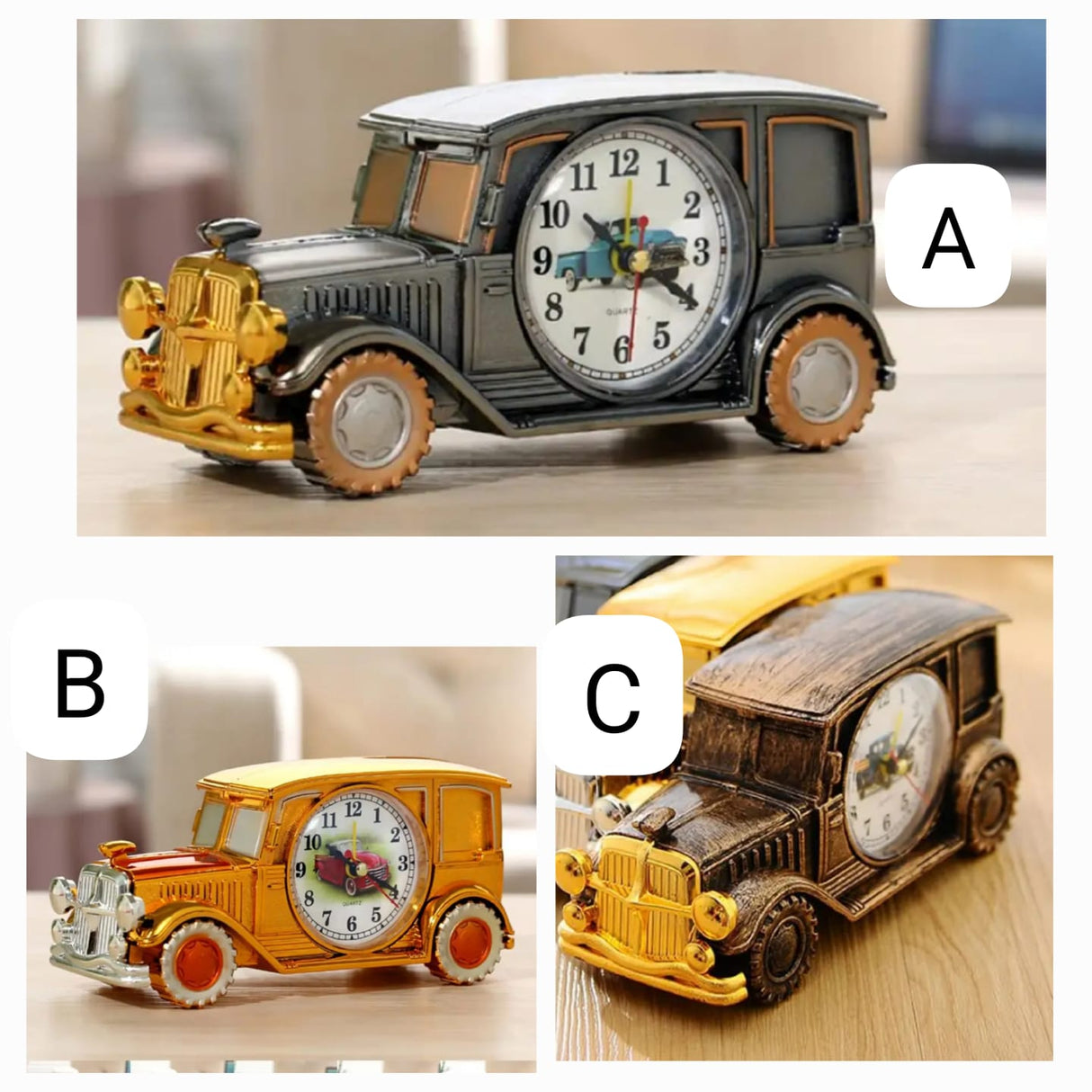 Retro Vintage Car Alarm Clock Classic Decorative Alarm Clock for Home, Office, and Bedroom