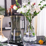 Furaha Finds Modern Creative Dark Glass Vase 35cm elegant decorative vase for home and office decor, perfect for fresh flowers,artificial arrangements, and centerpiece displays.
