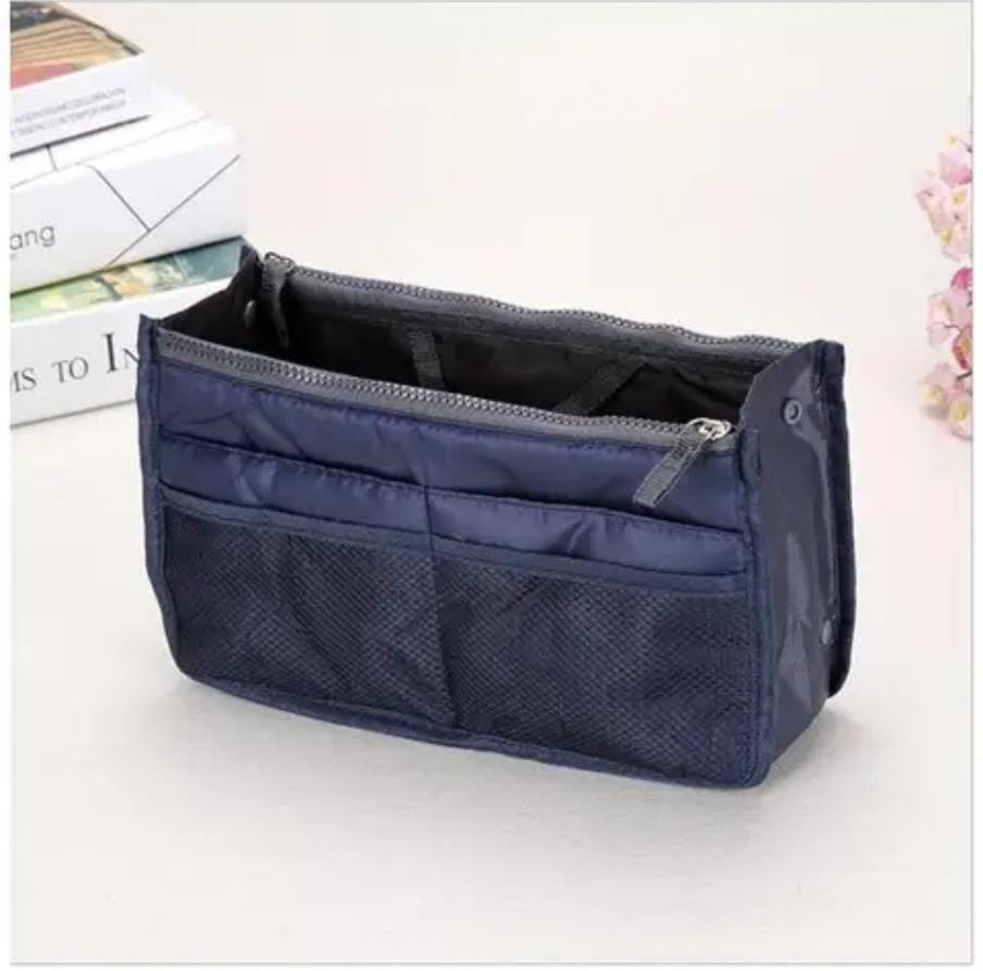 Bag Organizer Inserts with 14 Compartments and Zippers |Travel & Handbag Organizer, Multiple Colors, Size 28.5x18.5x10cm