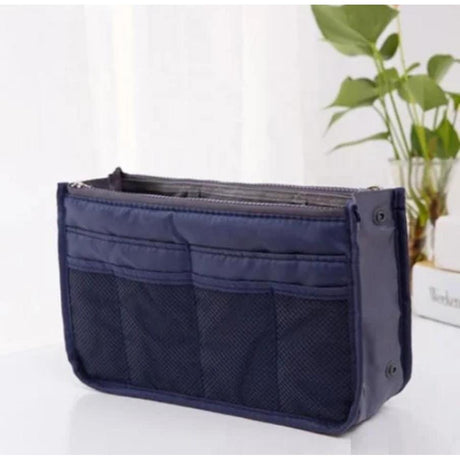 Bag Organizer Inserts with 14 Compartments and Zippers |Travel & Handbag Organizer, Multiple Colors, Size 28.5x18.5x10cm