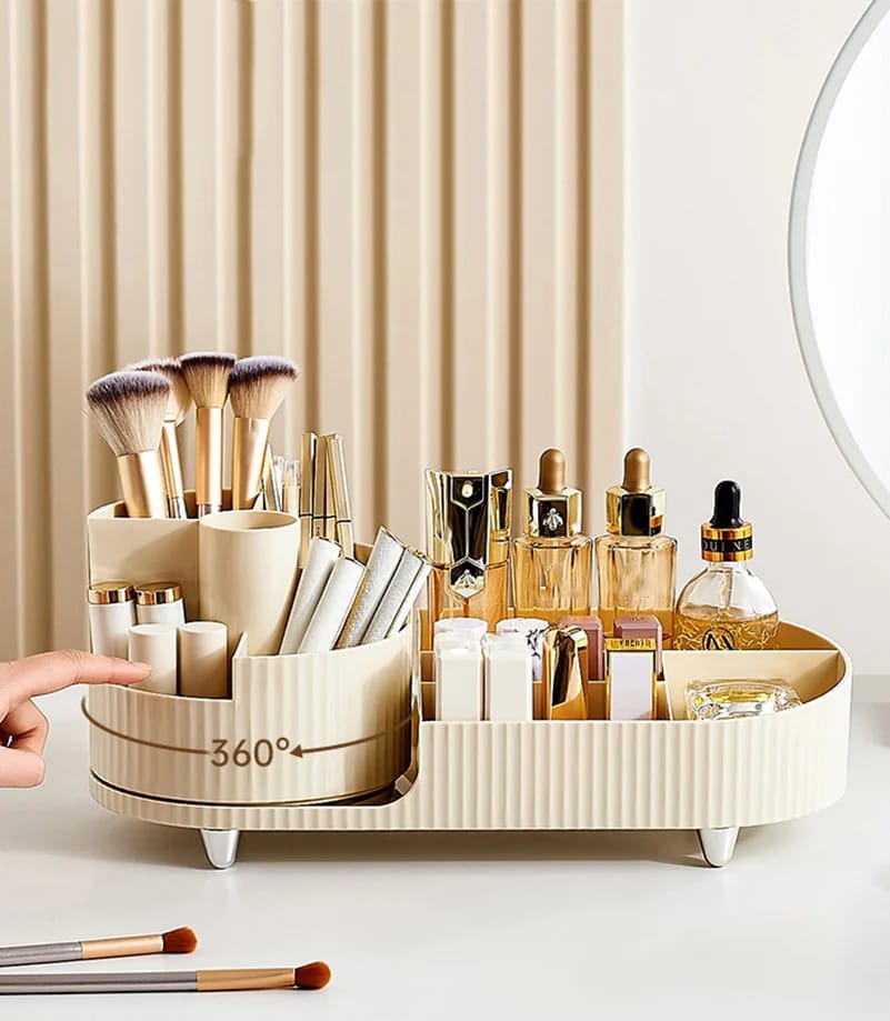Furaha Finds Rotatable Cosmetic Storage Box Elegant and Durable Organizer 35x15x14cm