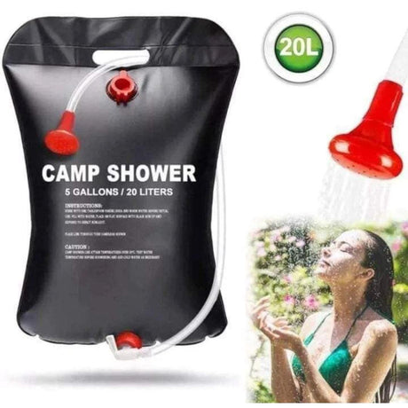 20 Litres Camping Shower Bag Portable Solar Heating Outdoor Shower for Hiking, Camping, and Travel