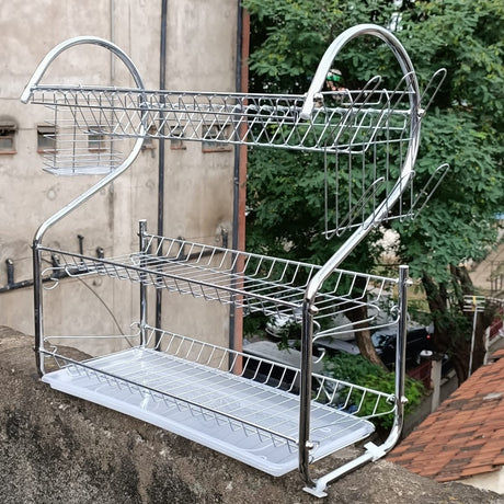 Nunix 3 Tier Dish Rack | Durable Kitchen Organizer for Plates, Cups, and Cutlery- Furaha Finds Kenya