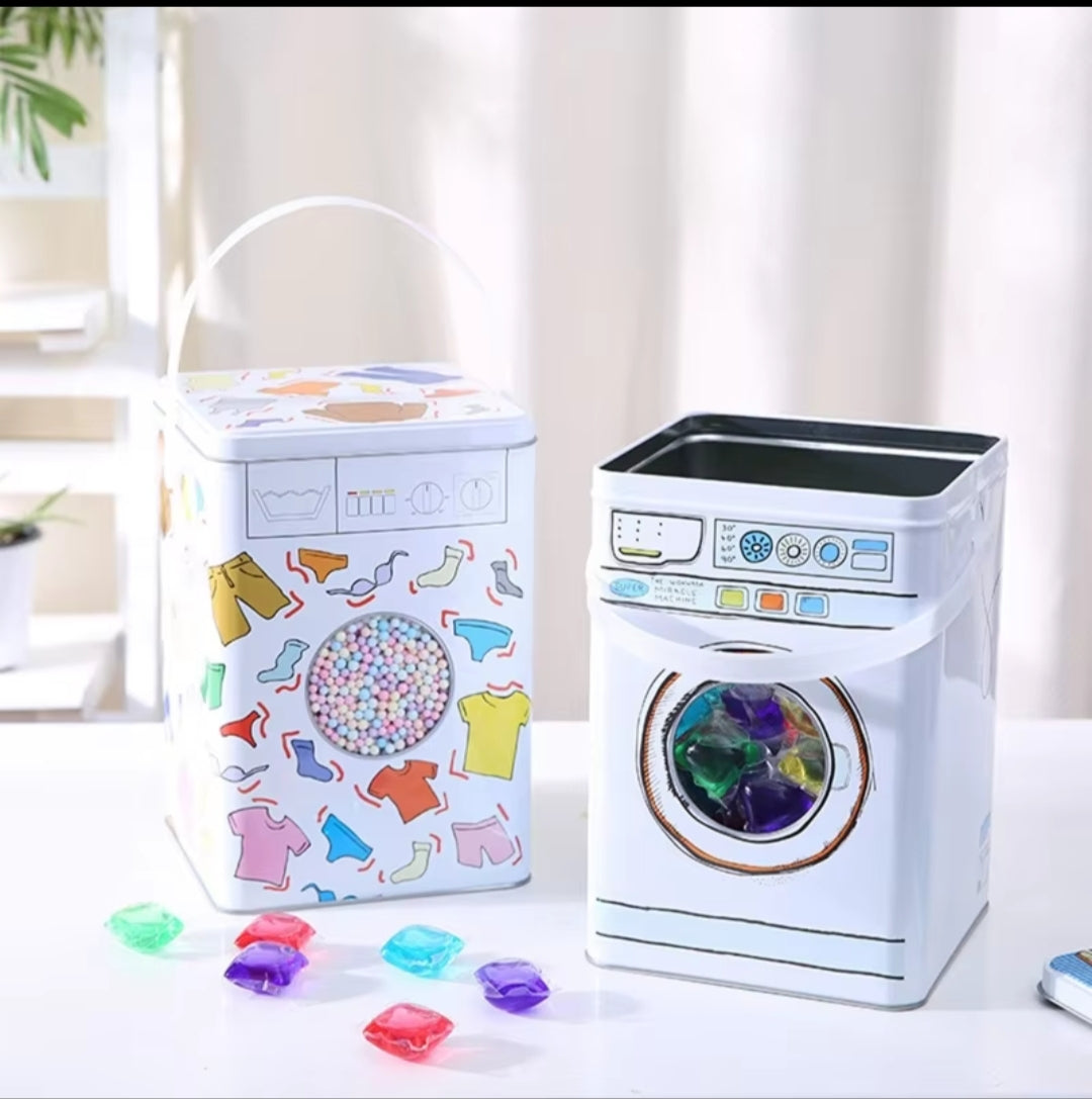 Furaha Finds 4.6L large washing machine themed laundry detergent storage box