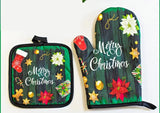 a set of 2 Oven Mitten 2in1 Cotton Padded Heat Resistant Glove and Holder for Baking & Cooking