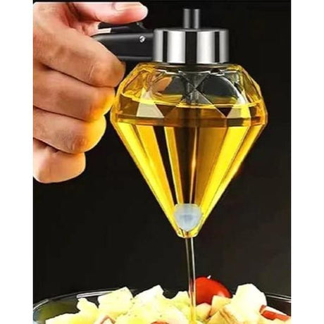 Exquisite Diamond Glass Honey Oil Dispenser Drip Free 200ml Capacity for Olive Oil Honey Vinegar & Condiments- Furaha Finds Kenya