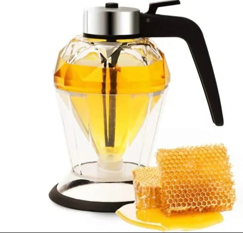 Furaha Finds Exquisite Diamond Glass Honey/Oil Dispenser 