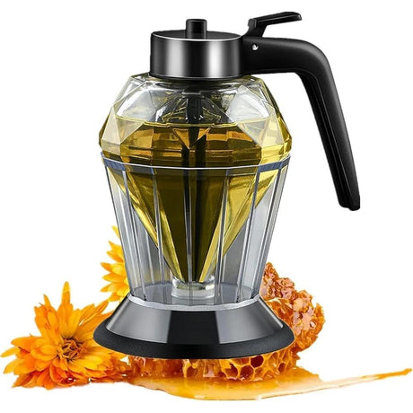 Exquisite Diamond Glass Honey Oil Dispenser Drip Free 200ml Capacity for Olive Oil Honey Vinegar & Condiments- Furaha Finds Kenya