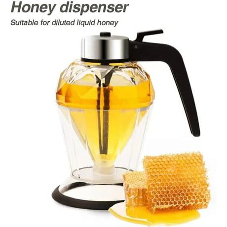Exquisite Diamond Honey|Oil Dispenser | 200ml Glass + PP | Drip Free Dispenser for Olive Oil, Honey, Vinegar, Liquid Condiments- Furaha Finds Kenya