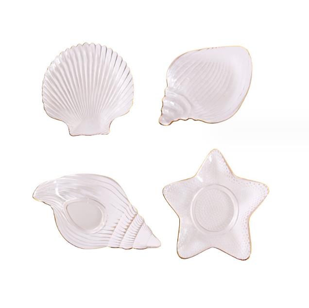Creative Phnom Penh Ocean Series Transparent Glass Plate Set- Furaha Finds Kenya