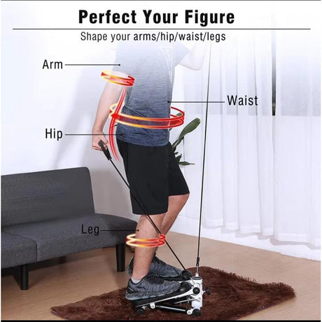 High-Quality Mini Stepper with Resistance Bands – LCD Monitor, Adjustable Height, Slip-Resistant Foot Plates- Furaha Finds Kenya
