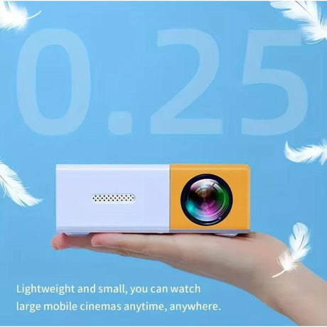 Portable Mini Projector with Audio and HDMI | LED, USB, 400LM, Built-in Speakers (White/Yellow)- Furaha Finds Kenya