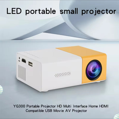 Portable Mini Projector with Audio and HDMI | LED, USB, 400LM, Built-in Speakers (White/Yellow)- Furaha Finds Kenya