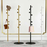 Furaha Finds Marble Base Luxury Coat Rack Floor standing multifunctional clothes & hat hanger with heavy duty metal frame, available in black, white, and gold.