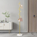 Furaha Finds Marble Base Luxury Coat Rack Floor standing multifunctional clothes & hat hanger with heavy duty metal frame, available in black, white, and gold.