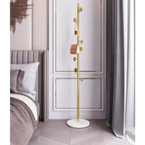 Furaha Finds Marble Base Luxury Coat Rack Floor standing multifunctional clothes & hat hanger with heavy duty metal frame, available in black, white, and gold.