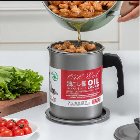 Stainless Steel Oil Filter Pot 1.4L Leak Proof Non Slip Corrosion & Heat Resistant Design- Furaha Finds Kenya