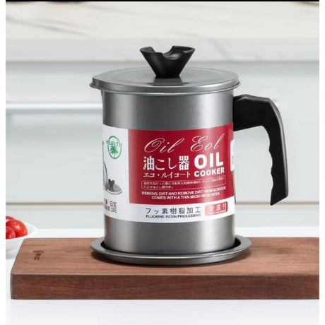Stainless Steel Oil Filter Pot 1.4L Leak Proof Non Slip Corrosion & Heat Resistant Design- Furaha Finds Kenya
