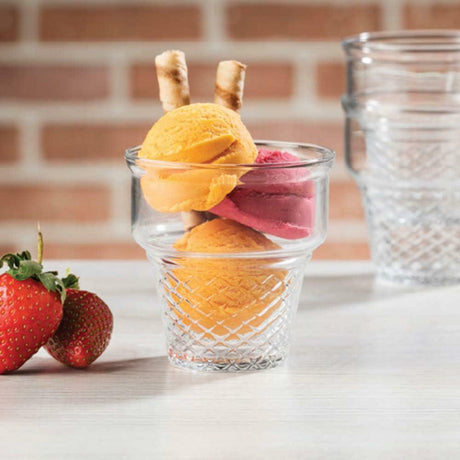 Set of 3 Pasabahce Minicornet Ice Cream Cups| 450ml Sturdy Glass, Freezer Safe- Furaha Finds Kenya