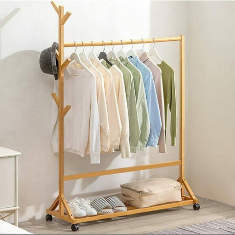 Bamboo Cloth Rack Strong Sturdy & Easy to Assemble