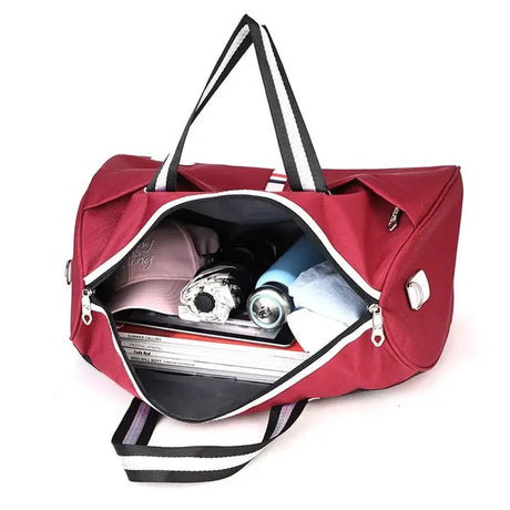 Travel Duffle Bag |Compact & Lightweight Oxford Duffel, 42x28x20cm, Available in Wine Red, Black, Navy Blue, and Purple- Furaha Finds Kenya