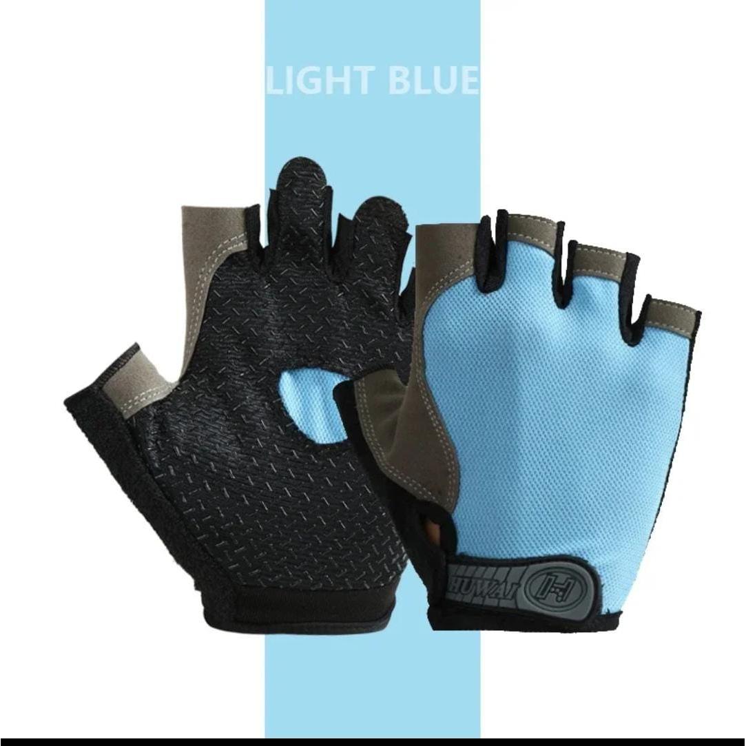 2 Pair of Gym Anti Slip Half Finger Gloves Breathable Elastic Sports Gloves for Men & Women, Ideal for Dumbbells, Cycling, and Exercise- Furaha Finds Kenya