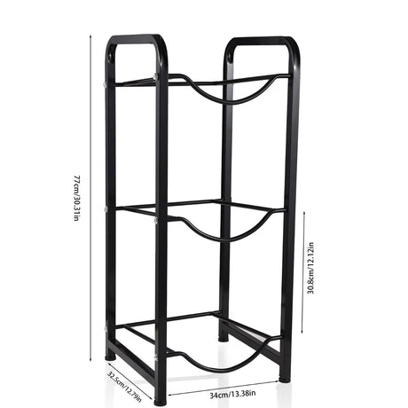 Furaha Finds 3Tier Water Bottle Holder Rack  Heavy Duty Carbon Steel, Rust Proof, Space Saving Design