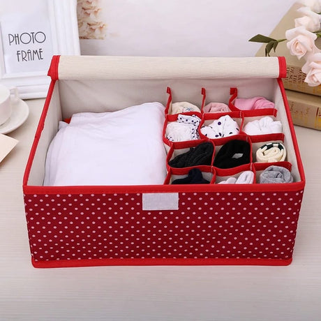 13Grid Undergarment Organizer with Lid 3 in 1 Closet Organizer for Bras, Socks, Boxers, and Underwear (31cm x 26cm x 12cm)- Furaha Finds Kenya