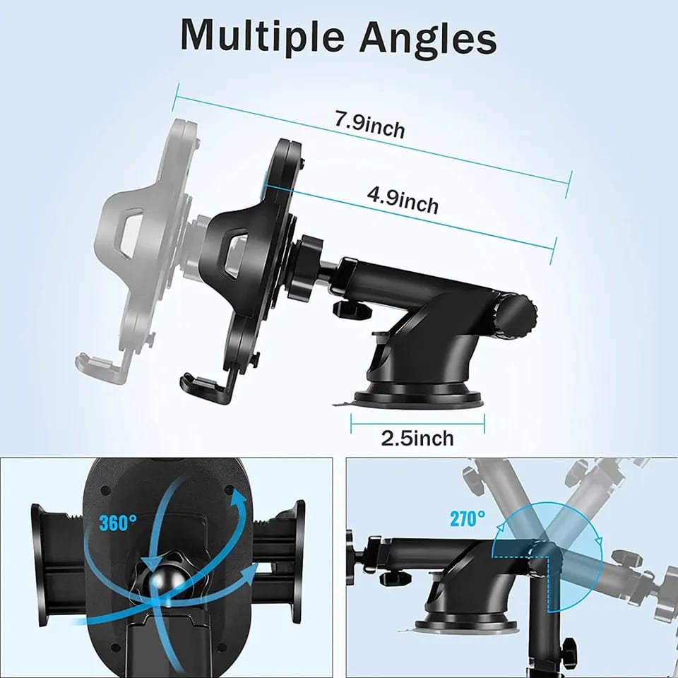 Car Phone Holder  360° Rotating Suction Cup Mount