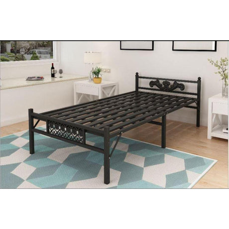 Metallic Roll Away Night Single Bed Mobile Foldable Bed with Wheels for Easy Storage