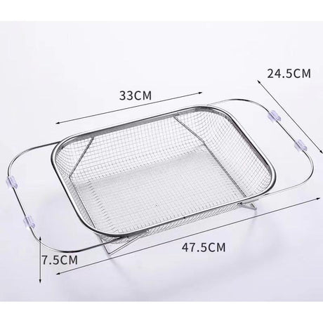 Stainless Steel Expandable Over The Sink Colander Adjustable Strainer Basket for Fruits, Vegetables, and Kitchen Sink Draining- Furaha Finds Kenya
